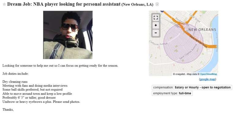 NBA player Anthony Davis looking for personal assistant on ...