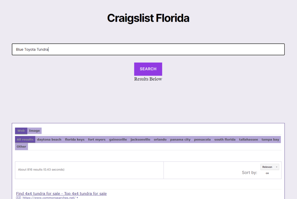 Craigslist Florida Results